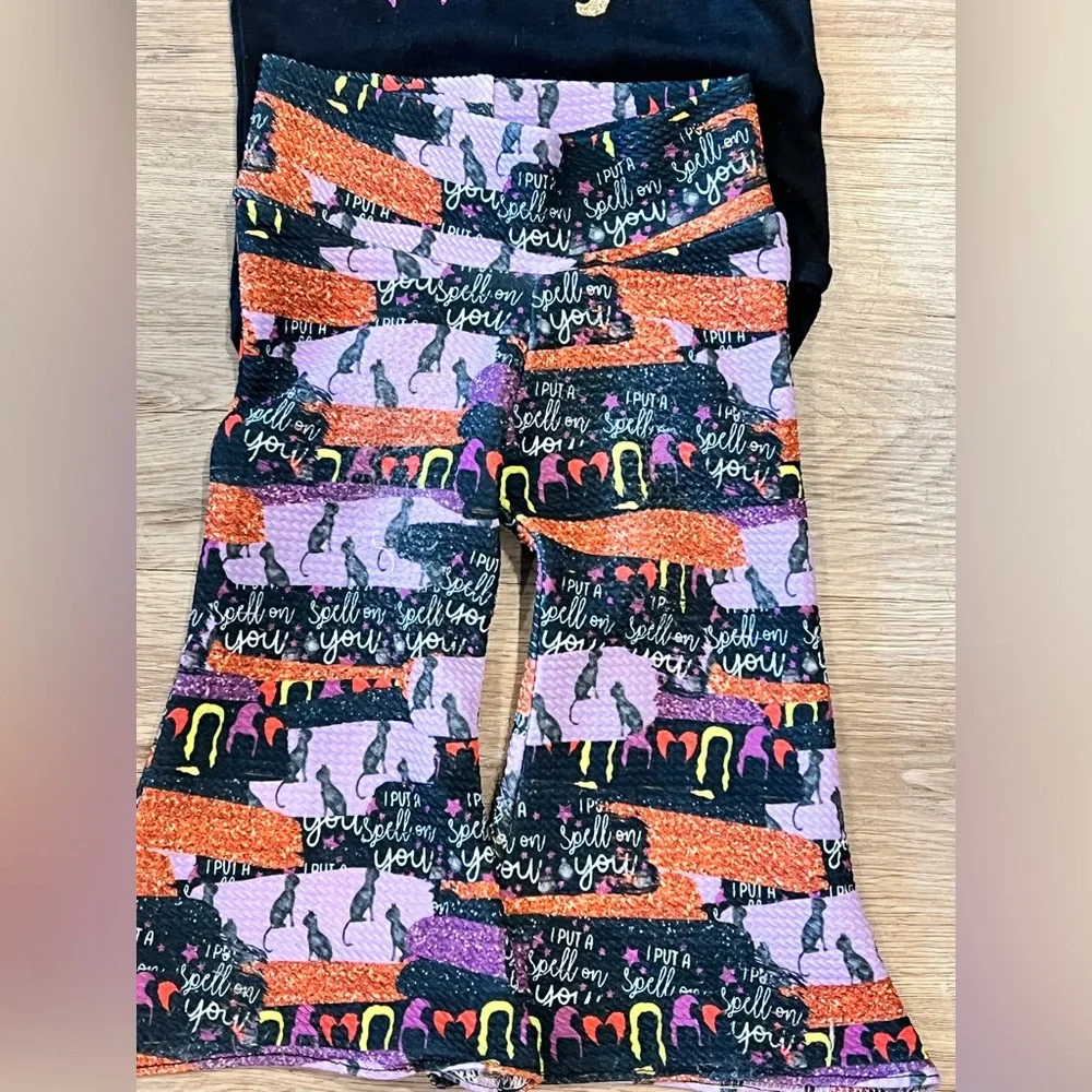 Hocus Pocus 6-12 Month Sanderson Sister Halloween Bell Bottoms Set - Picture 3 of 5